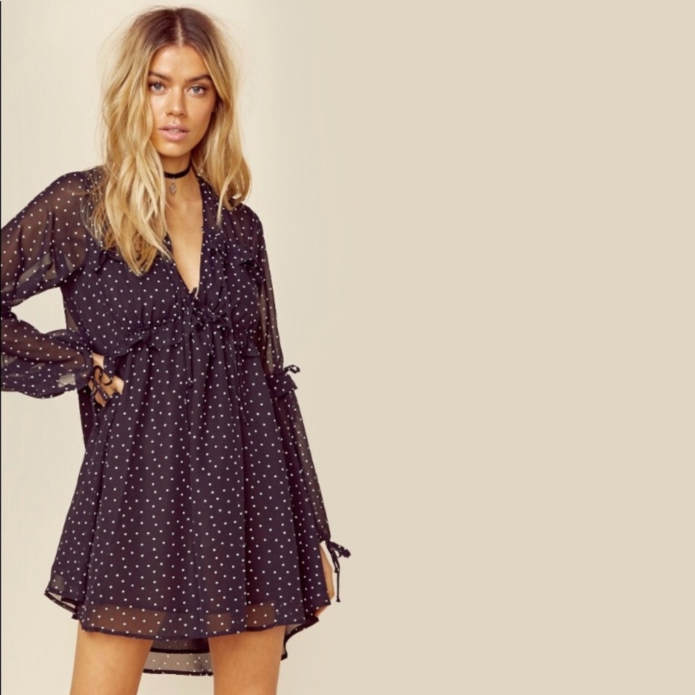 For Love and Lemons Black & White Polka Dot Dress